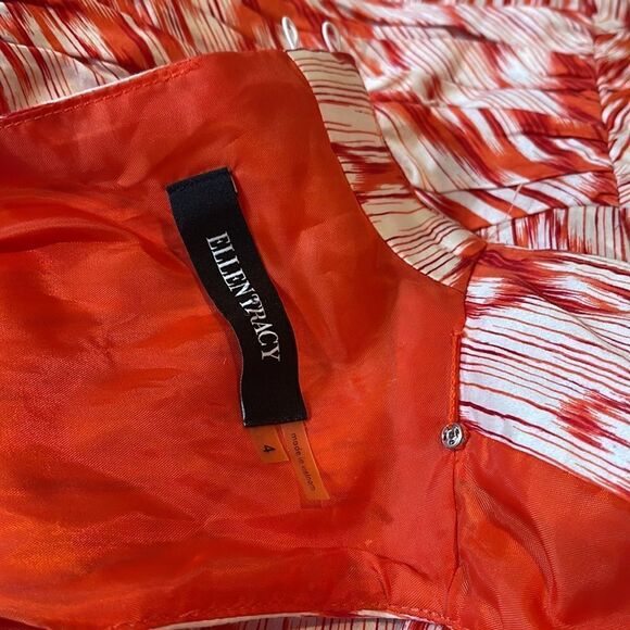 Ellen Tracy Sleeveless  Printed Maxi Dress Orange White Size 4 - Picture 12 of 13